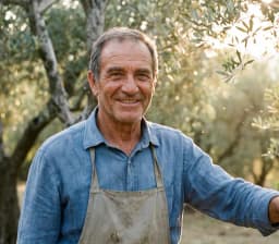 Stefano Villani in the olive grove